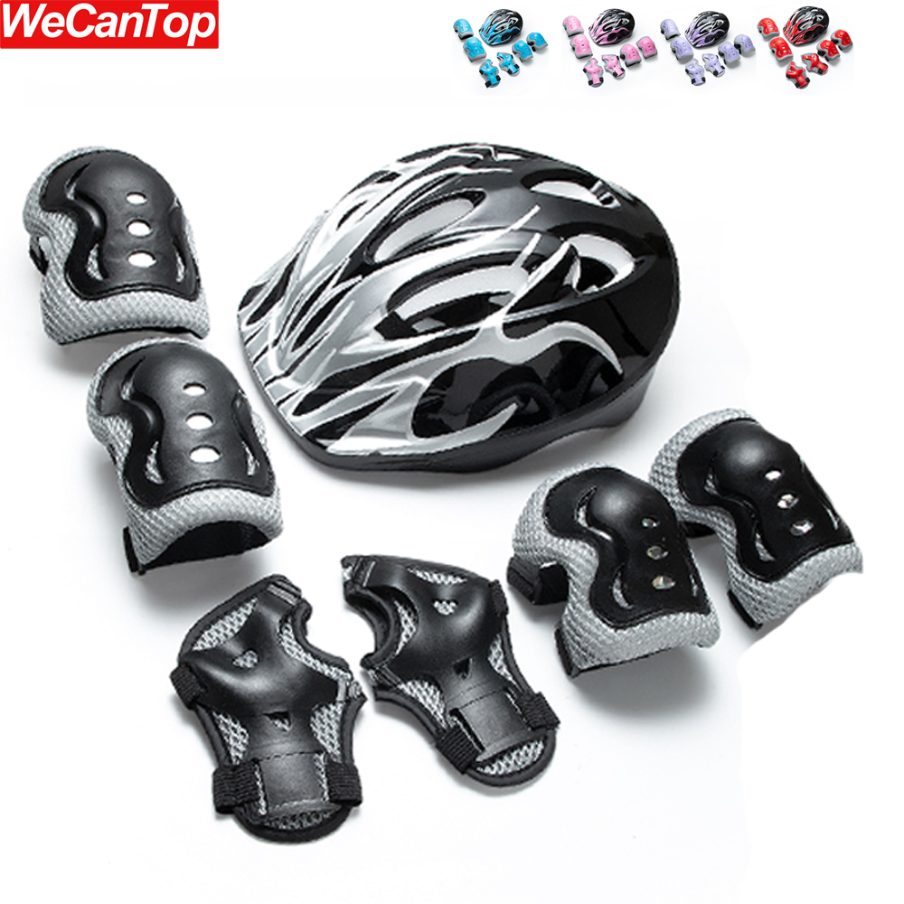 Cycling Safety Gear For Kids - 7PCS Kids Helmet Knee Elbow Pads