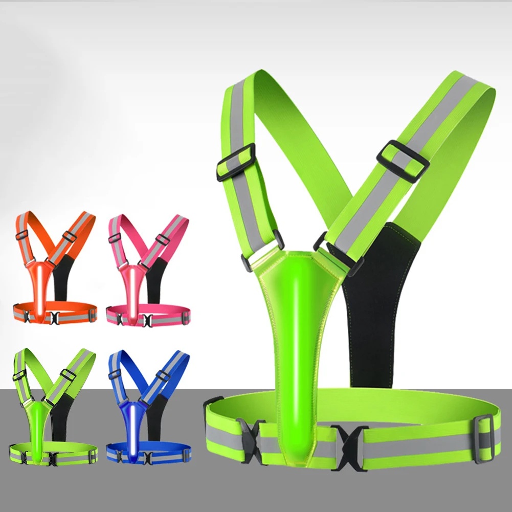 Cycling Safety Gear For Kids - LED Running Vest USB Rechargeable Reflective
