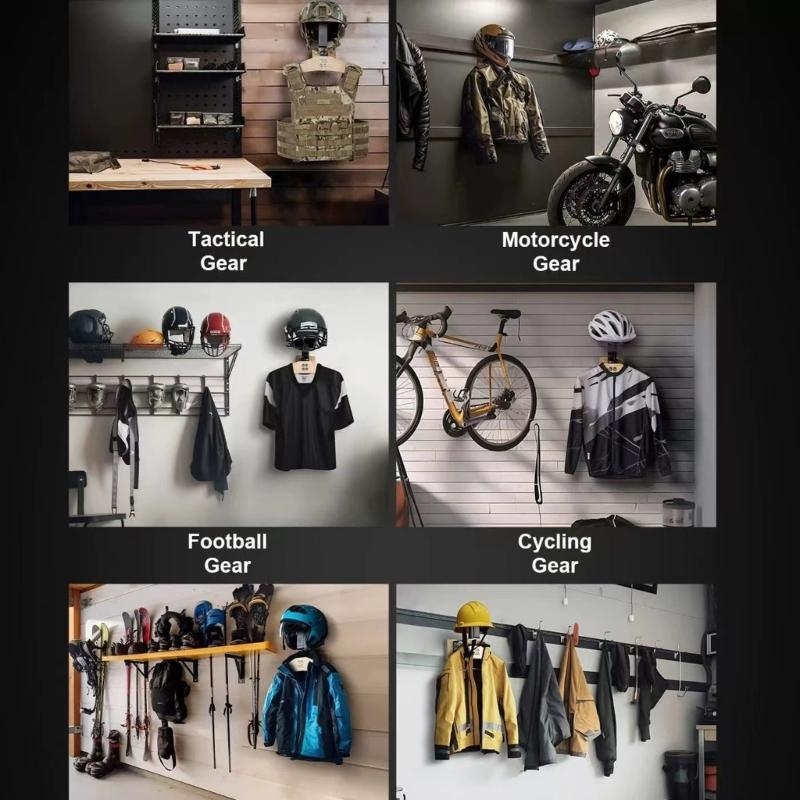 Cycling Gear Wall Mount - Wall Mount Helmet Holders Gear Display