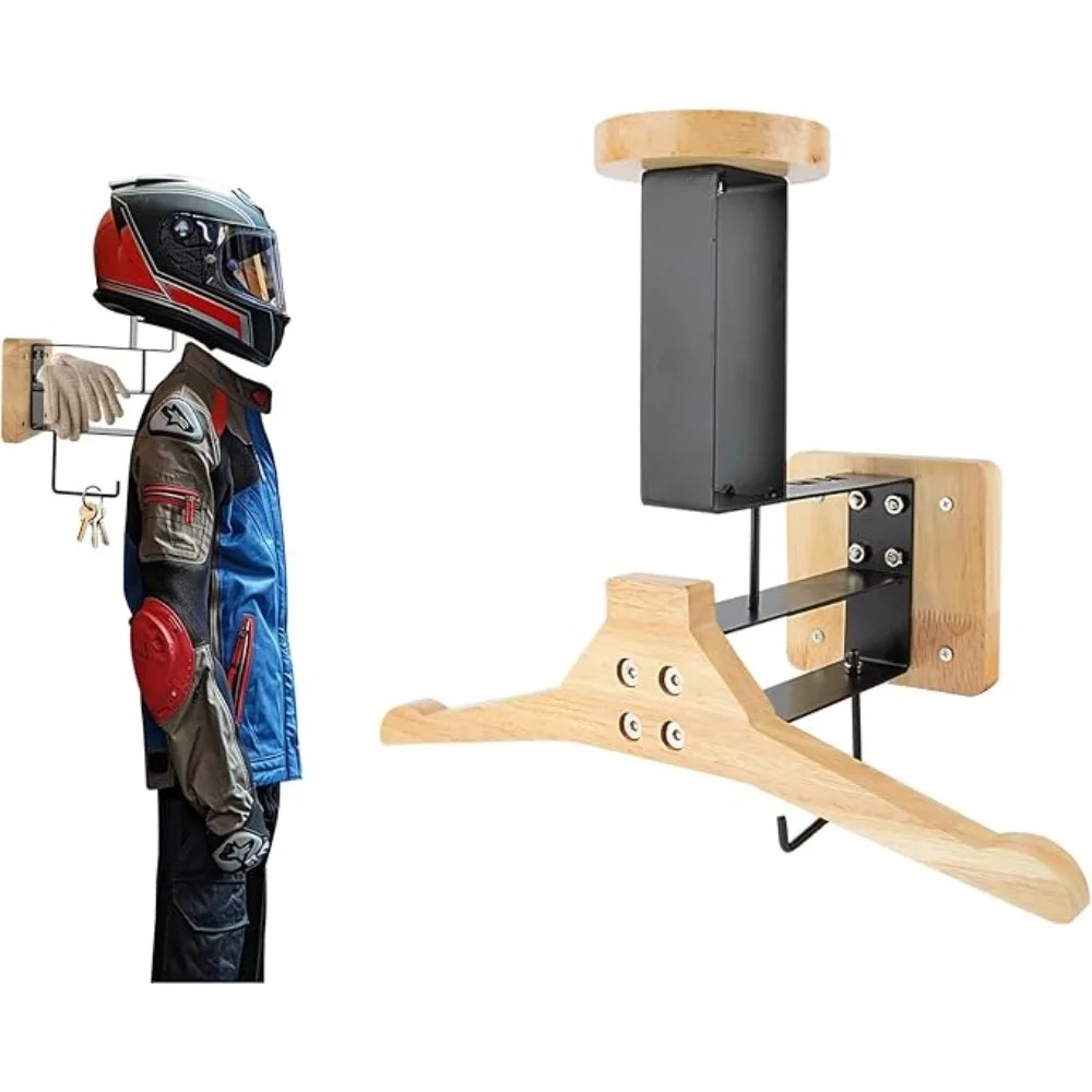 Motorcycle 1PCS Wooden Helmet  – Cycling Gear Wall Mount recenzja i cena