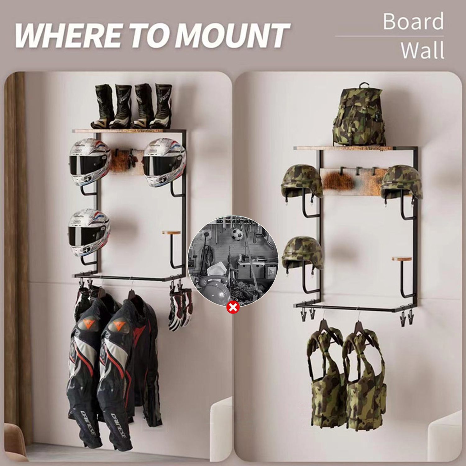 Motorcycle Helmet Holder, Wall – Cycling Gear Wall Mount recenzja i cena