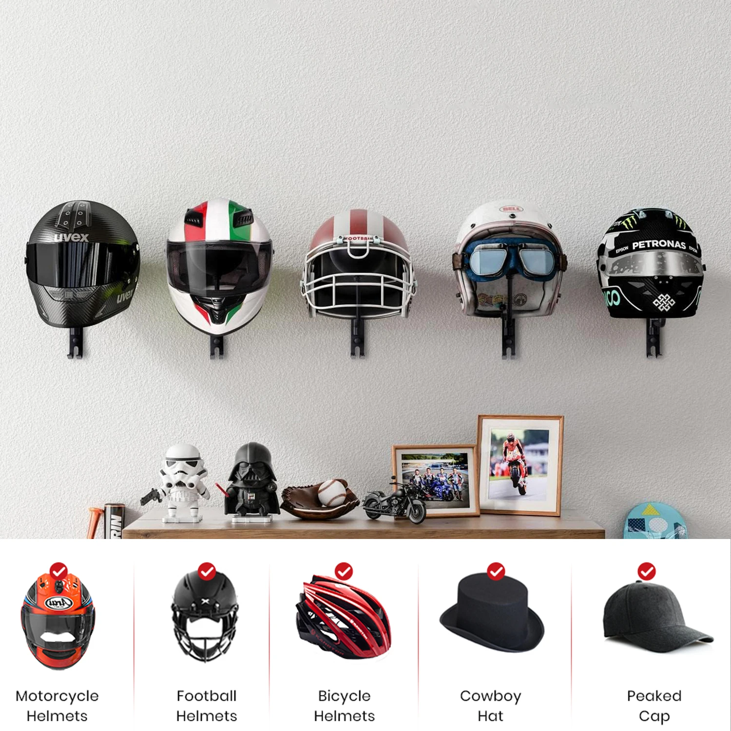 Motorcycle Helmet Rack Wall Mo – Cycling Gear Wall Mount recenzja i cena